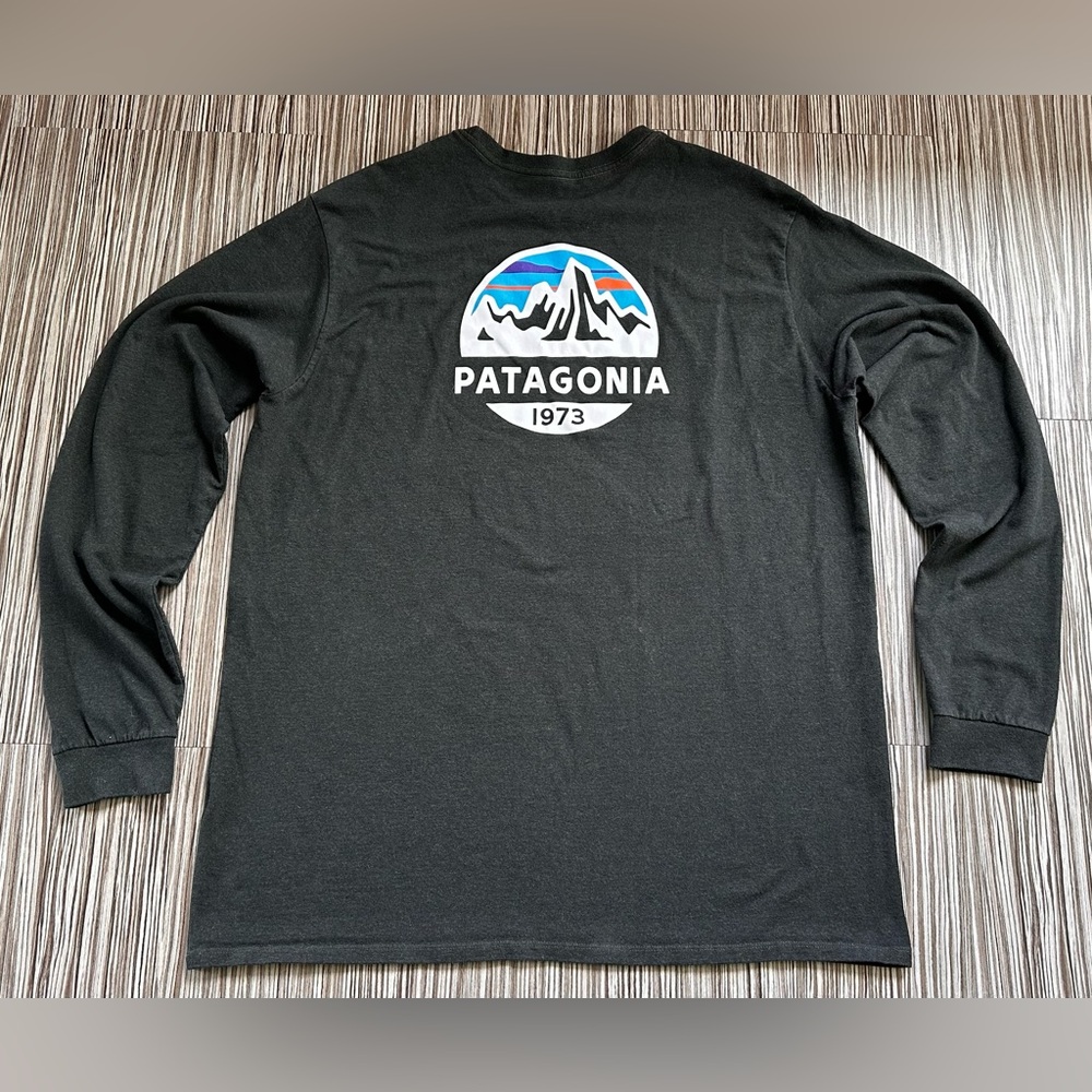 Patagonia Black Fitz Roy Scope Responsibill Tee Mountain Graphic Shirt Sz. XL